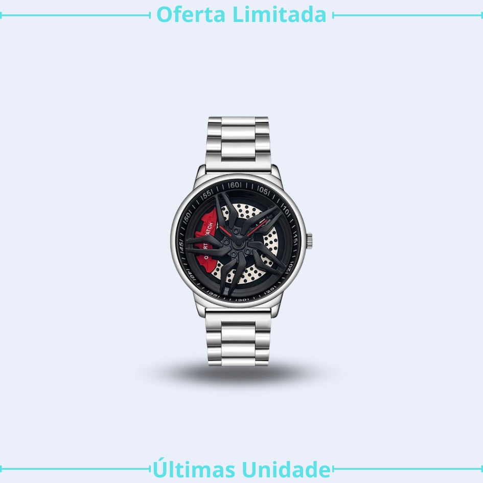 Relógio Design de roda de carro esportivo à prova d'água Watch masculino